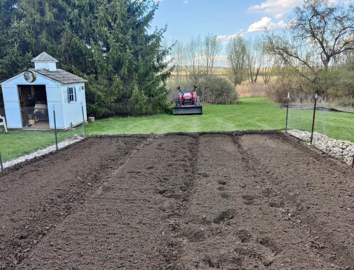 Rototiller attachment in field